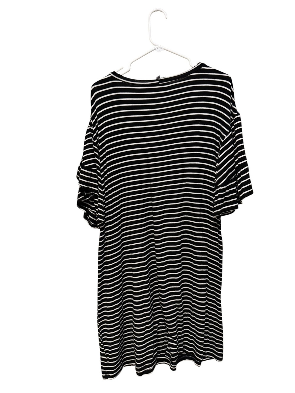 Luxology Black and White Striped Midi Dress